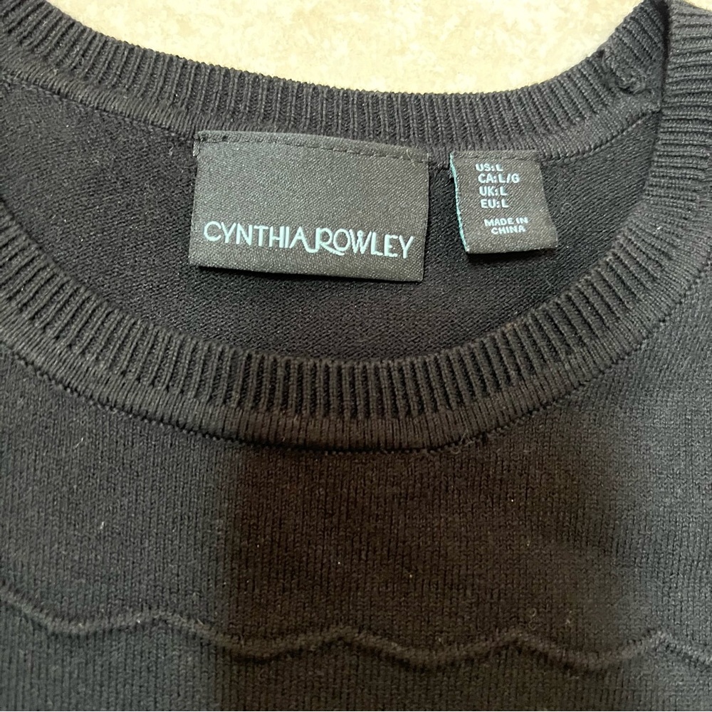 NWT Cynthia Rowley Black Sleeveless Knit Sweater Dress - Picture 10 of 13